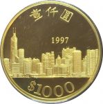 Гонконг 1997 г. • KM# 71 • 1000 долларов • возвращение Китаю • золото 917 - 15.97 гр. • MS BU пруф Люкс!!