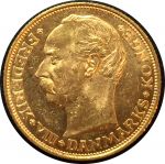 Дания 1909 г. • KM# 810 • 20 крон • Фредерик VIII • золото 900 - 8.96 гр. • MS BU