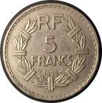 Франция 1935 г. • KM# 888 • 5 франков • регулярный выпуск • AU