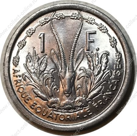 Французская Экваториальная Африка 1948 г. • KM# 6 • 1 франк • голова антилопы • регулярный выпуск • MS BU