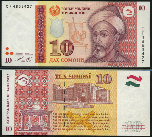 Сколько рублей в таджикском сомони