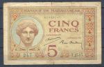 Мадагаскар 1937 г. • P# 35 • 5 франков • богиня Юнона • регулярный выпуск • F-