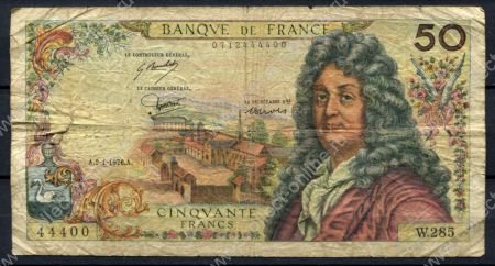 Франция 1976 г. (A. 2-1) •P# 148f • 50 франков • Жан-Батист Расин • регулярный выпуск • F-*