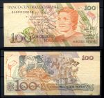 Бразилия 1989 г. • P# 220b sign. 27 • 100 новых крузадо • регулярный выпуск • F-VF