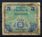 Франция 1944 г. • P# 115a • 5 франков • Союзные войска • оккупационный выпуск • VG-