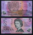 Австралия 2005 г. • P# 57c • 5 долларов • Елизавета II • регулярный выпуск • UNC пресс