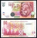 Южная Африка • ЮАР 2005 г. • P# 130 • 50 рандов • львы • регулярный выпуск • UNC пресс