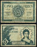 Алжир 1942 г. • P# 91 • 5 франков • девушка • регулярный выпуск • F-