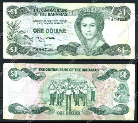 Багамы 1974(84)г. P# 43b / 1 доллар / F-VF