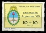 Аргентина 1966 г. • SC# CB37 • 10+10 p. • Филателистическая выставка в Буэнос-Айресе • национальный герб • MNH OG VF