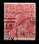 АВСТРАЛИЯ 1924г. GB# 77 / 1 1/2d. ГЕОРГ V / USED F-VF / ФАУНА