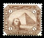 Египет 1888-1906 гг. • SC# 43 • 1 m. • Сфинкс и пирамиды • стандарт • MH OG VF 