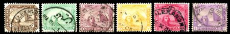 Египет 1888-1906 гг. • SC# 43-49 • 1 m. - 10 pi. • Сфинкс и пирамиды • стандарт • полн. серия • Used F-VF