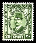 ЕГИПЕТ 1927-37гг. SC# 142 / 20m. КОРОЛЬ ФУАД / USED F-VF