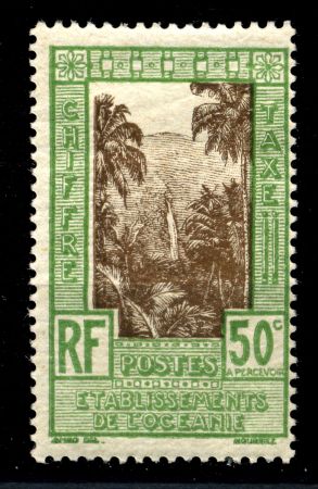 Французская Океания 1929 г. • Iv# TT13 • 50 c. • служебный выпуск • водопад • MNH OG VF 