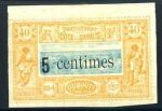 Берег Сомали 1902 г. • Iv# 28 • 5 на 40 c. • надп. нов. номинала на марках осн. выпуск • MLH OG VF ( кат.- € 12 ) 