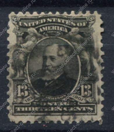 США 1902-1903 гг. • SC# 308 • 13 c. • Бенджамин Гаррисон • стандарт • Used F-VF ( кат. - $12 )