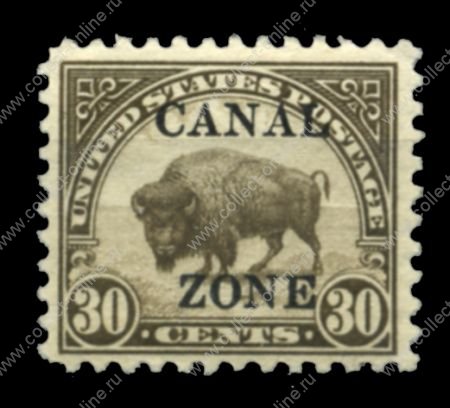 Зона Панамского канала 1925-1928 гг. • SC# 93 • 30 c. • надпечатка на марке США • бизон • MNH OG VF ( кат. - $9 )