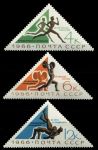 СССР 1966 г. Сол# 3370-2 • Спорт • соревнования 1966 г. • бег, тяжелая атлетика, борьба • MNH OG XF • полн. серия