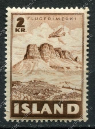 Исландия 1947 г. • Mi# 245 • 2 kr. • гидросамолет над горами • авиапочта • MNH OG VF