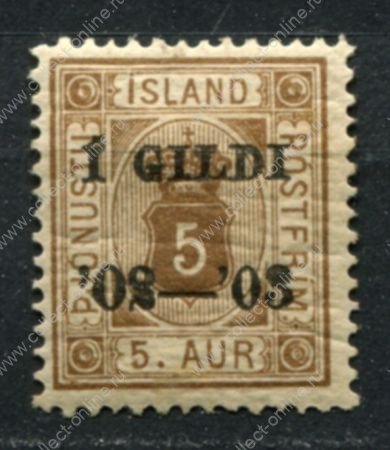 Исландия 1902 г. • Mi# DM 12A • 5 a. • надпечатка • официальная почта • MLH OG VF ( кат. - €10 )