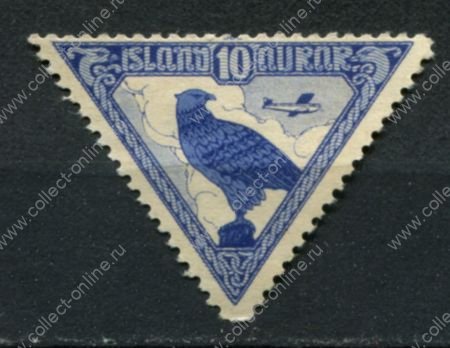 Исландия 1930 г. • Mi# 140(Sc# C3) • 10 a. • орел • авиапочта • MH OG F ( кат. - €40 )