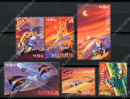 Австралия 2000 г. • Sc# 1908-1913 • 45 c.(6) • Космическая фантастика • полн. серия • MNH OG VF ( кат. - $6 )