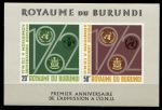 Бурунди 1962 г. • Mi# block .. • 1-я годовщина вступления в ООН • блок б.з. • MNH OG VF