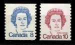 Канада 1972-1976 гг. • Sc# 604-605 • 8 и 10 c. • королева Елизавета II • стандарт (из рулона) • MNH OG VF