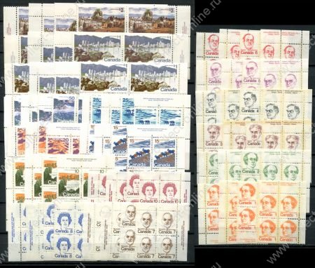 Канада 1972-1976 гг. • Sc# 586-601 • 1 c. - $2 • архитектура и виды • стандарт • полн. серия • кв. блоки(4) комплект! • MNH OG VF ( кат.- $500+ )