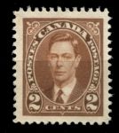Канада 1937 г. • Sc# 232 • 2 c. • Георг VI • стандарт • MNG VF