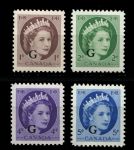 Канада 1955-1956 гг. • Sc# O40-O44 • 1 - 5 c. • надпечатка "G" • полн. серия • MNH OG VF