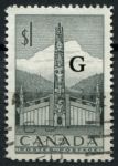 Канада 1952-1953 гг. • Sc# O32 • $1 • надпечатка "G" • Used VF ( кат. - $8 )