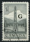 Канада 1952-1953 гг. • Sc# O32 • $1 • надпечатка "G" • Used VF ( кат. - $8 )