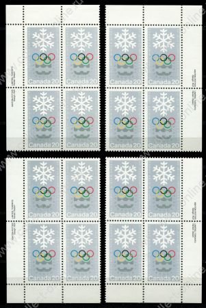 Канада 1976 г. • Sc# 689 • 20 c. • Зимние Олимпийские Игры, Инсбрук • кв. блоки(4) комплект • MNH OG XF+
