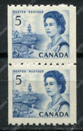 Канада 1967-1972 гг. • Sc# 468 • 5 c. • Елизавета II • из рулонов • стандарт • пара • MNH OG VF