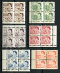 Канада 1967-1972 гг. • SC# 454-459 • 1 - 6 c. • Елизавета II • стандарт • кв. блоки • MNH OG VF