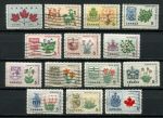 Канада 1964-1966 гг. • Sс# 417-429A • Гербы провинций, цветы • полн. серия • Used VF