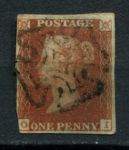 Великобритания 1841 г. • Gb# 8a • 1 d. • Королева Виктория • стандарт • МК Used F-VF ( кат.- £50+ )