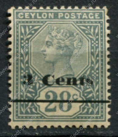 Цейлон 1892 г. • Gb# 243 • 3 на 28 c. • надпечатка нов. номинала • MH OG VF