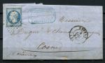 Франция 1861 г. • Sc# 15 • 20 с. • Император Наполеон • б.з. • конверт • Used(Реймс) VF (1)