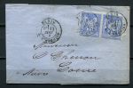 Франция 1877 г. • Sc# 81 • 25 с. • Мир и торговля • стандарт • пара на конверте(Париж) • Used F-VF
