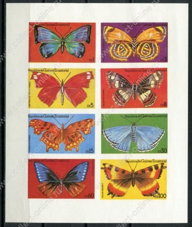 Экваториальная Гвинея 1979 г. • бабочки • полн. серия • мал. лист ( 8 марок ) • Mint NG VF