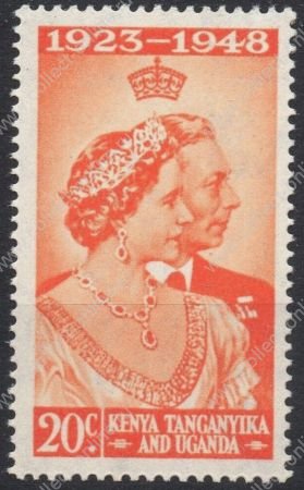 Кения, Уганда и Танганьика 1948 г. • Gb# 157 • 20 c. • Серебряный юбилей свадьбы Георга VI • MNH OG VF