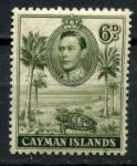 Каймановы о-ва 1938-1948 гг. • Gb# 122b • 6 d. • Георг VI основной выпуск • черепахи под пальмами • MLH OG VF ( кат.- £5 )