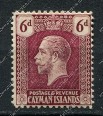 Каймановы о-ва 1921-1926 гг. • Gb# 77 • 6 d. • Георг V • стандарт • MH OG VF ( кат. - £7 )