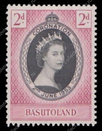 Басутоленд 1953 г. • Gb# 42 • 2 d. • Коронация Елизаветы II • MNH OG VF