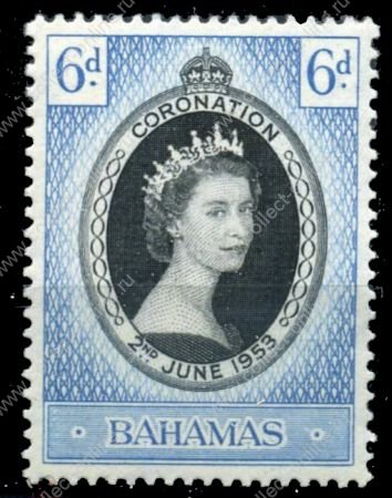 Багамы 1953 г. • Gb# 200 • 6 d. • Коронация Елизаветы II • MNH OG VF