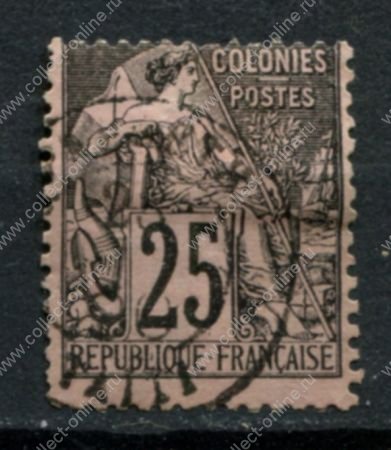 Французские колонии 1881 гг. • Iv# 54 • 25 c. • Торговля • стандарт • Used F-VF ( кат. - €3)