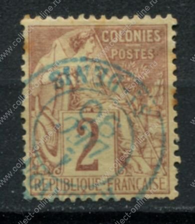 Французские колонии 1881 гг. • Iv# 47 • 2 c. • Торговля • стандарт • Used F-VF ( кат. - €5)